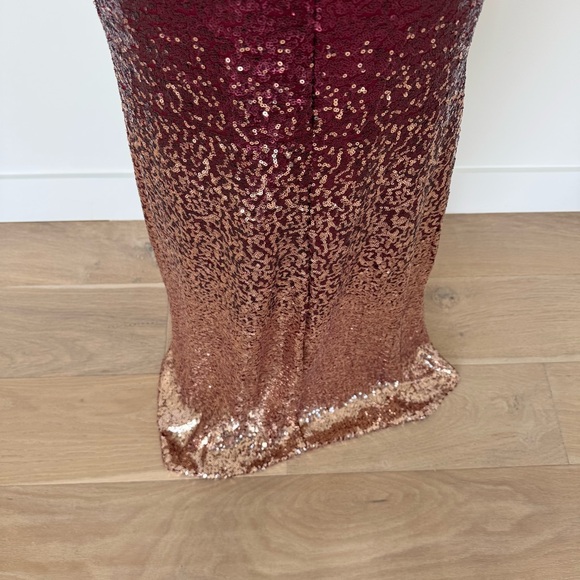 Turquoise Metallic Fit & Flare Formal Long Dress - Picture 9 of 15